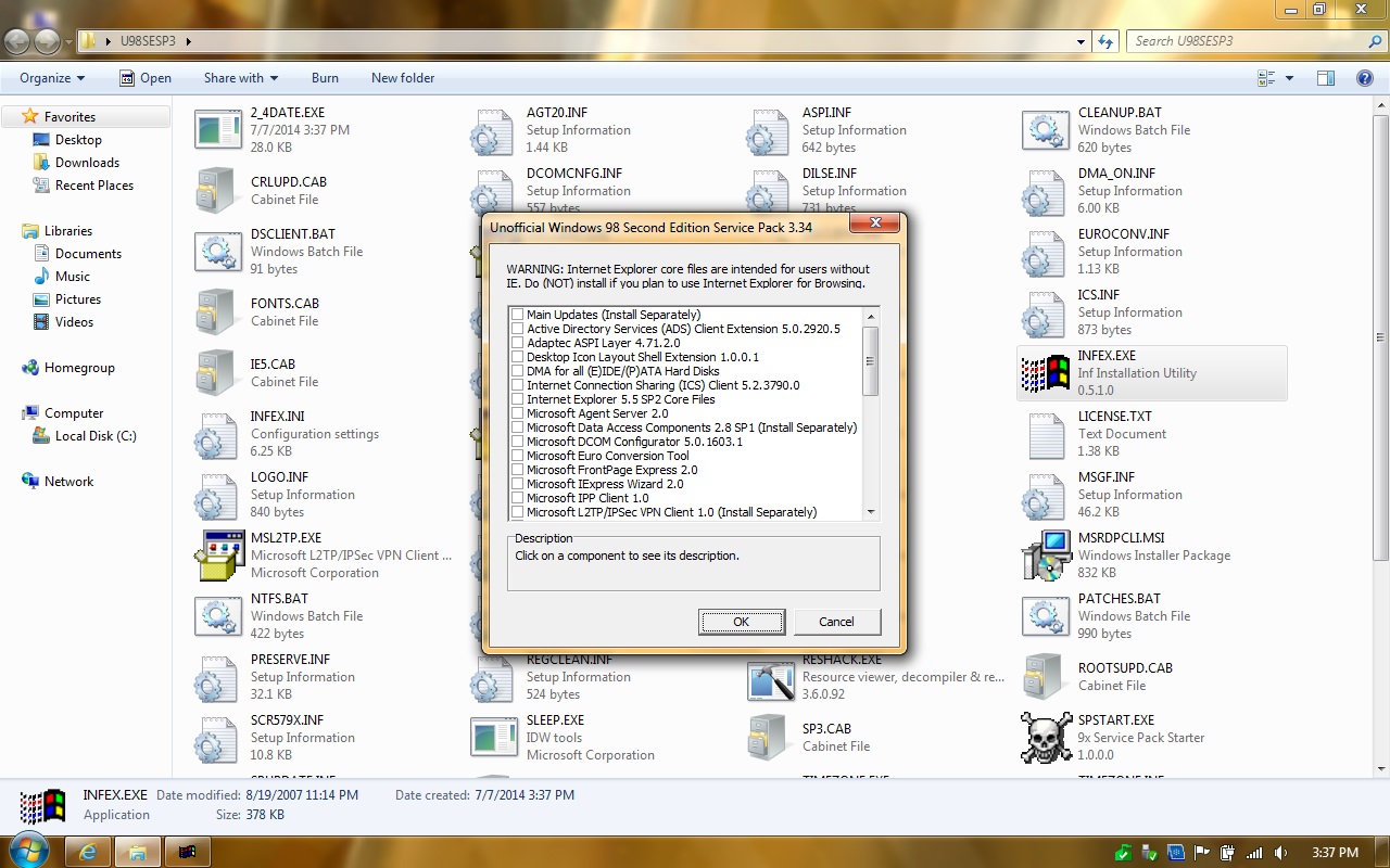 Install Separately means, Install by itself and NOT with other options.